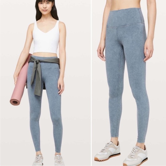Lululemon Wunder Under High-Rise Tight 28” Luxtreme Washed Moon Blue Size 8 - Picture 1 of 14